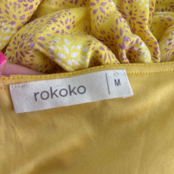 Rokoko yellow floral mini dress - Picture 3 of 5